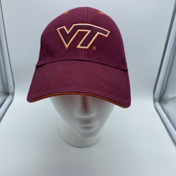 Virginia Tech Hokies Maroon Cap Hat VT Hook & Loop NCAA Signatures - Picture 2 of 9